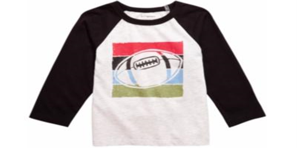 First Impressions Baby Boy's Raglan Football T-Shirt Gray Size 3-6MOS