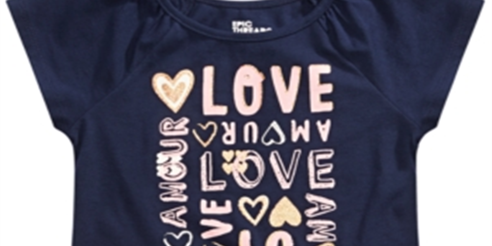 Epic Threads Little Girl's Love T-Shirt Blue Size 5