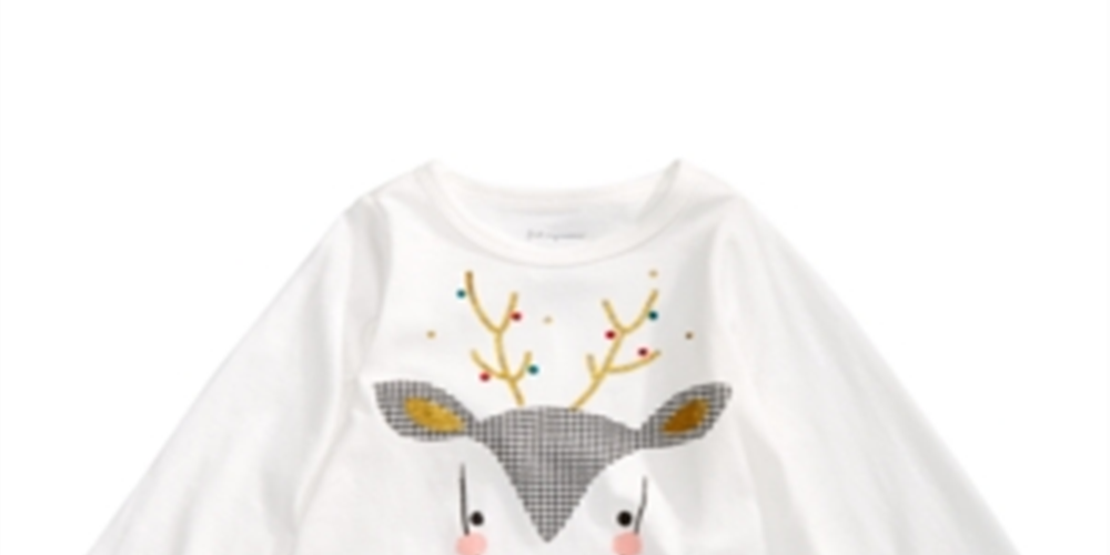 First Impressions Toddler Girl's Reindeer Bow T-Shirt White Size 4T