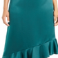 Alfani Women's Asymmetrical Ruffle Hem Skirt Green Size 6