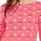 Charter Club Women's Printed Boat Neck Top Red Size Medium