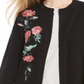 Style & Co Women's Embroidered Sweater Jacket Black Size Small
