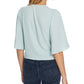 1.STATE Women's Tie Front V Neck Blouse Green Size Small