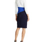 Ralph Lauren Women's Color Block Short Sleeve Jewel Neck Above the Knee Body Con Dress Blue Size 18