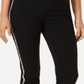 JM Collection Women's Side Striped Tummy Control Pants Black Size Petite Small