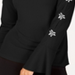 INC International Concepts Women's Embellished Sleeve Top Black Size XXL
