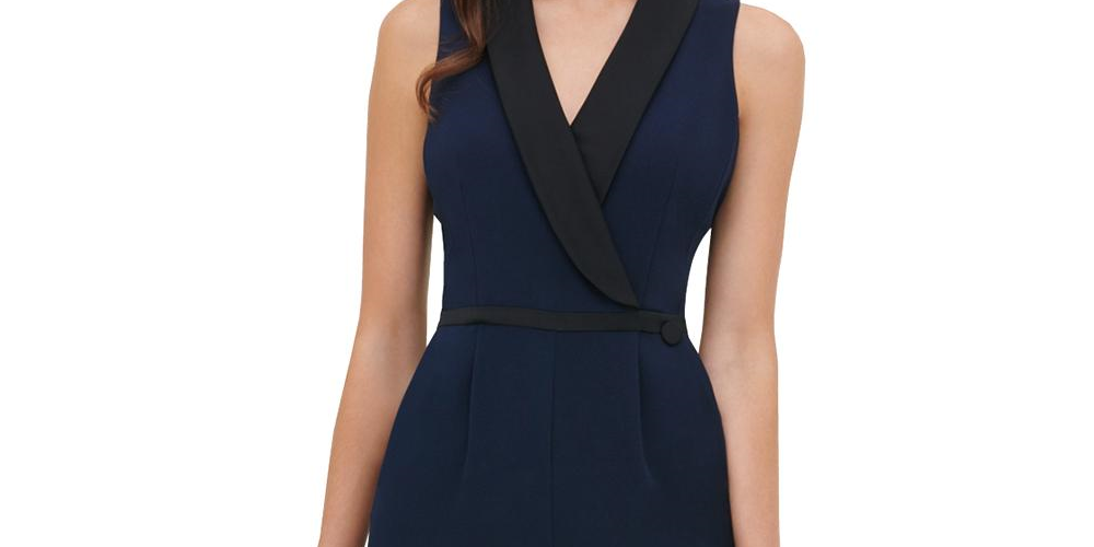 Tommy Hilfiger Women's Jumpsuit Knit Sleeveless Navy Size 8