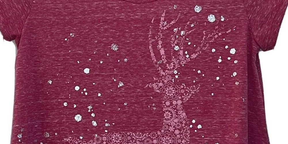 Style & Co Women's Holiday Graphic-Print Scoop Neck Top Pink Size Petite Small