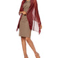 INC International Concepts Women's Ruffle Edge Metallic Evening Wrap Dress Red One Size