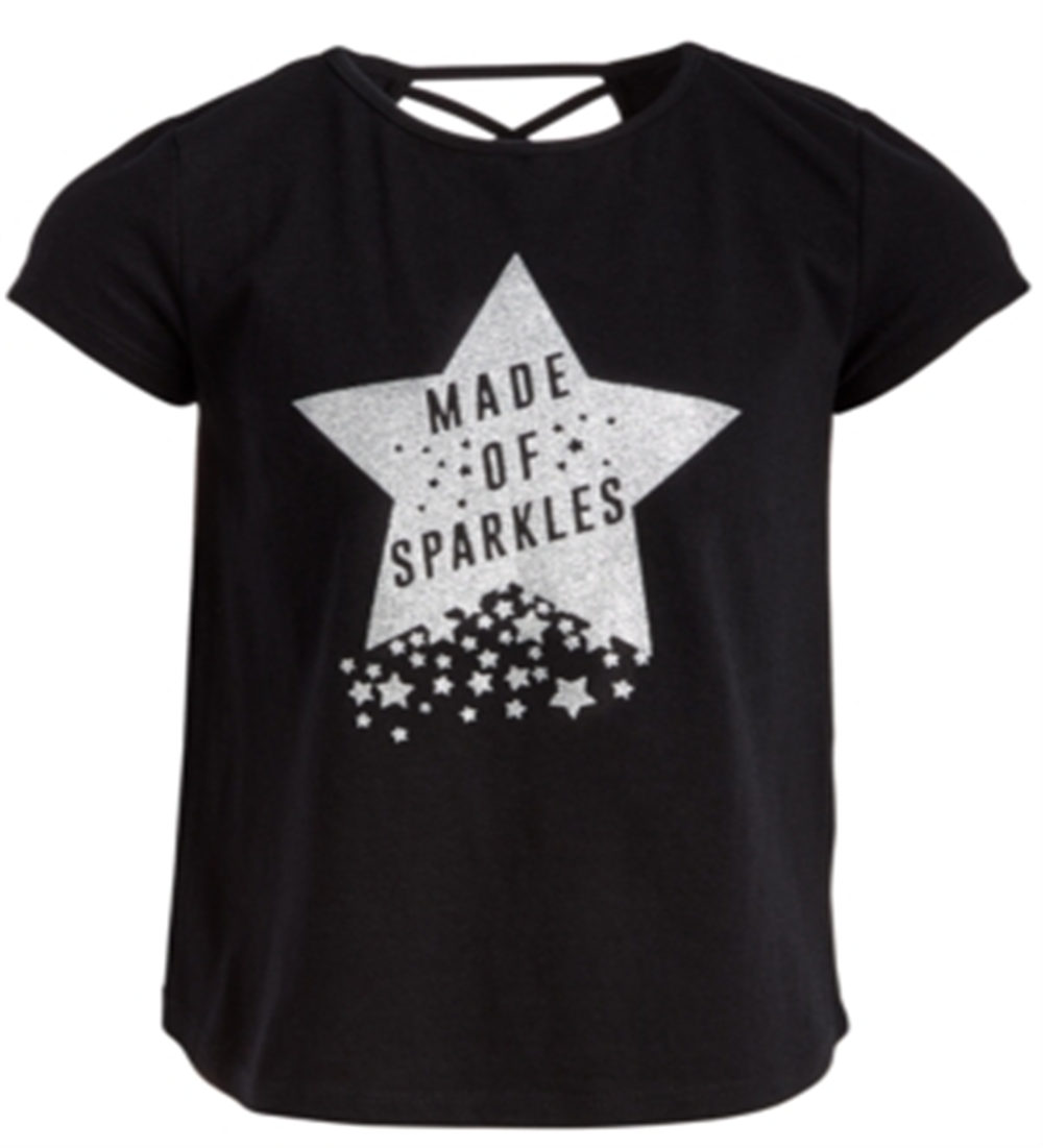Ideology Toddler Girl's Graphic Print Cross Back T-Shirt Black Size 4T