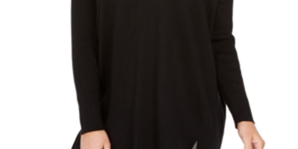 Style & Co Women's V Neck Tunic Black Size Petite L