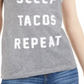 Love Tribe Junior's Eat Sleep Tacos Graphic T-Shirt  Gray Size Medium
