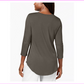 JM Collection Women's Scoop Neck Top Brown Clay Size Medium