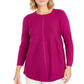 Style & Co Women's Knit Mixed Stitch Tunic Purple Size X-Small