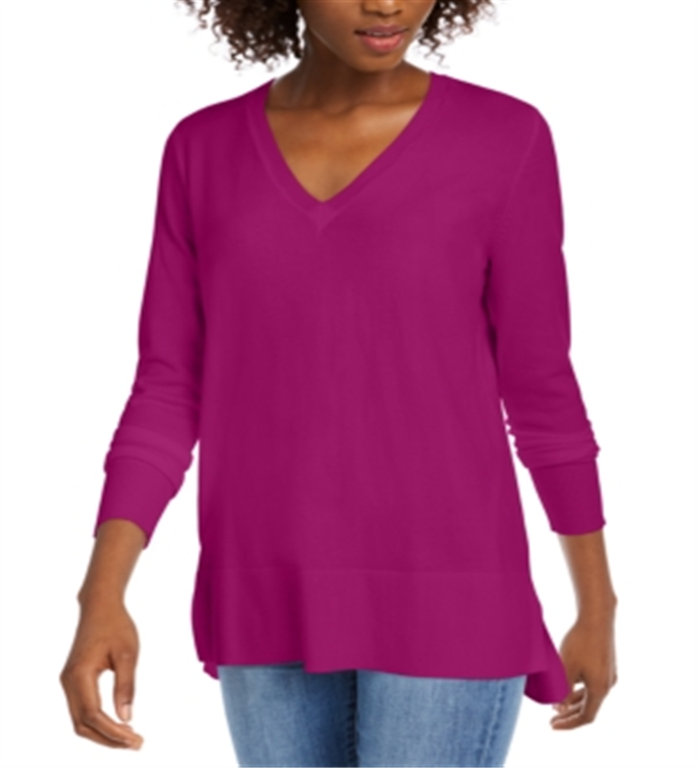 Maison Jules Women's V Neck Sweater Pink Size XX-Large