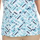 Karen Scott Women's Printed Short Sleeve Henley Top Aqua Size S