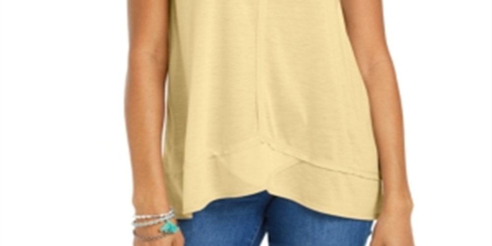 Style & Co Women's High Low Tank Top Yellow Size Medium
