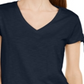 Style & Co Women's Tie Sleeve Ruffled Top Blue Size X-Small