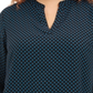Anne Klein Women's Plus Dot Print Top Black Size 1X