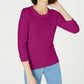 Maison Jules Women's 3/4 Sleeve Jewel Neck Top Purple Size XX-Large