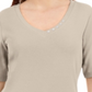 Karen Scott Women's Button Detail V Neck Top Brown Size X-Small