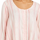 Style & Co Women's Printed Swing Blouse Pink Size Medium