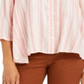 Style & Co Women's Printed Swing Blouse Pink Size Medium