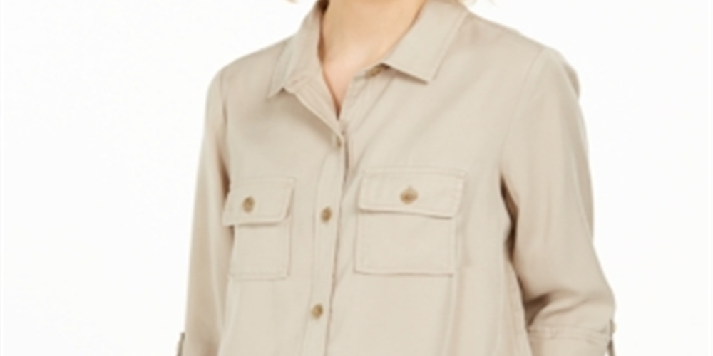 Charter Club Women's Utility Shirt Brown Size XX-Large