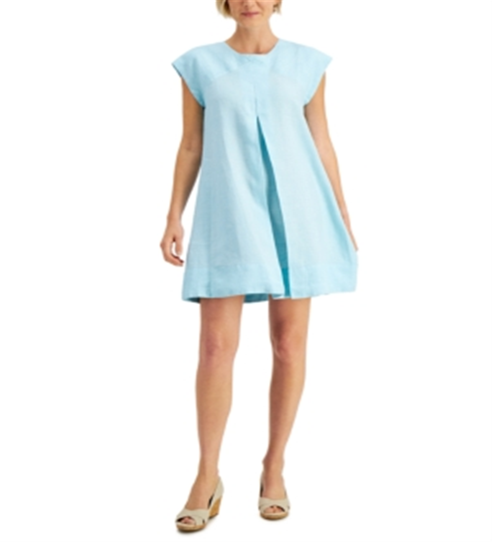 Charter Club Women's Tie Back A Line Dress Blue Size X-Large