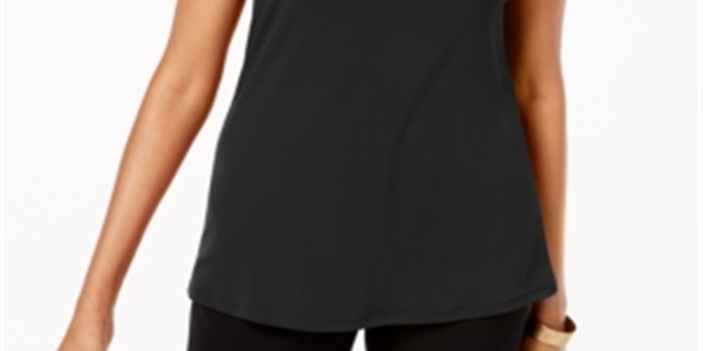 JM Collection Women's Twist Neck Tank Top Black Size Small