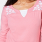 Karen Scott Women's Embroidered Cotton Layered Look Top Pink Size Medium