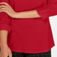 Charter Club Women's Supima Cotton Split Neck Top Red Size XX-Large