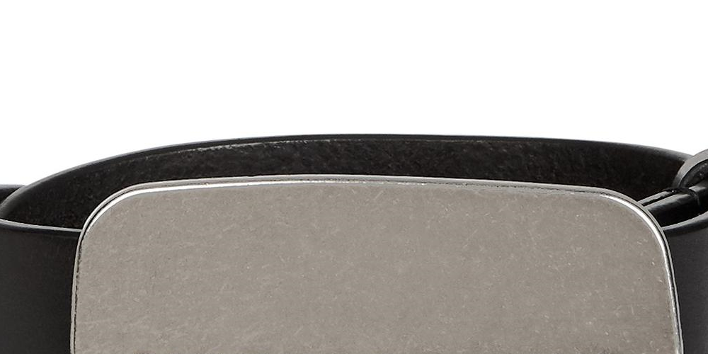 Calvin Klein Men's Plaque Buckle Leather Belt Black Size 30