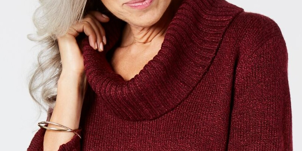 Karen Scott Women's Cowl Neck 3/4 Sleeve Sweater Maroon Size Petite S