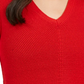Charter Club Women's Ribbed Solid Long Sleeve V Neck T-Shirt Sweater Red Size Petite Small