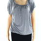 Style & Co Women's Tiered Sleeve Long Sleeve Top Gray Size Medium