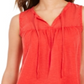 Style & Co Women's Cotton Sleeveless Peasant Top Red Size Medium