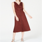Alfani Women's V Neck Sleeveless Button Down Dress Brown Size 8
