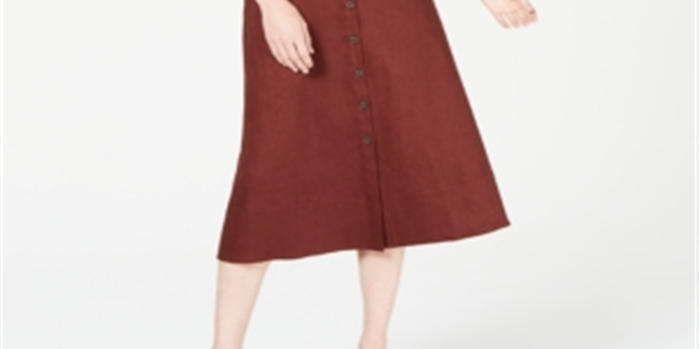 Alfani Women's V Neck Sleeveless Button Down Dress Brown Size 8
