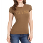Guess Women's Cotton Beaded Logo T-Shirt Green Size X-Small