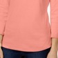 Charter Club Women's Pima Cotton Boat Neck Button Shoulder Top Orange Size Large