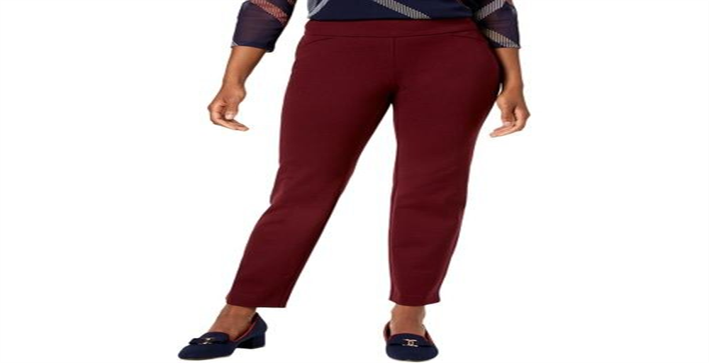 Charter Club Women's Cambridge Slim Leg Tummy Slimming Leggings Maroon Size 16P