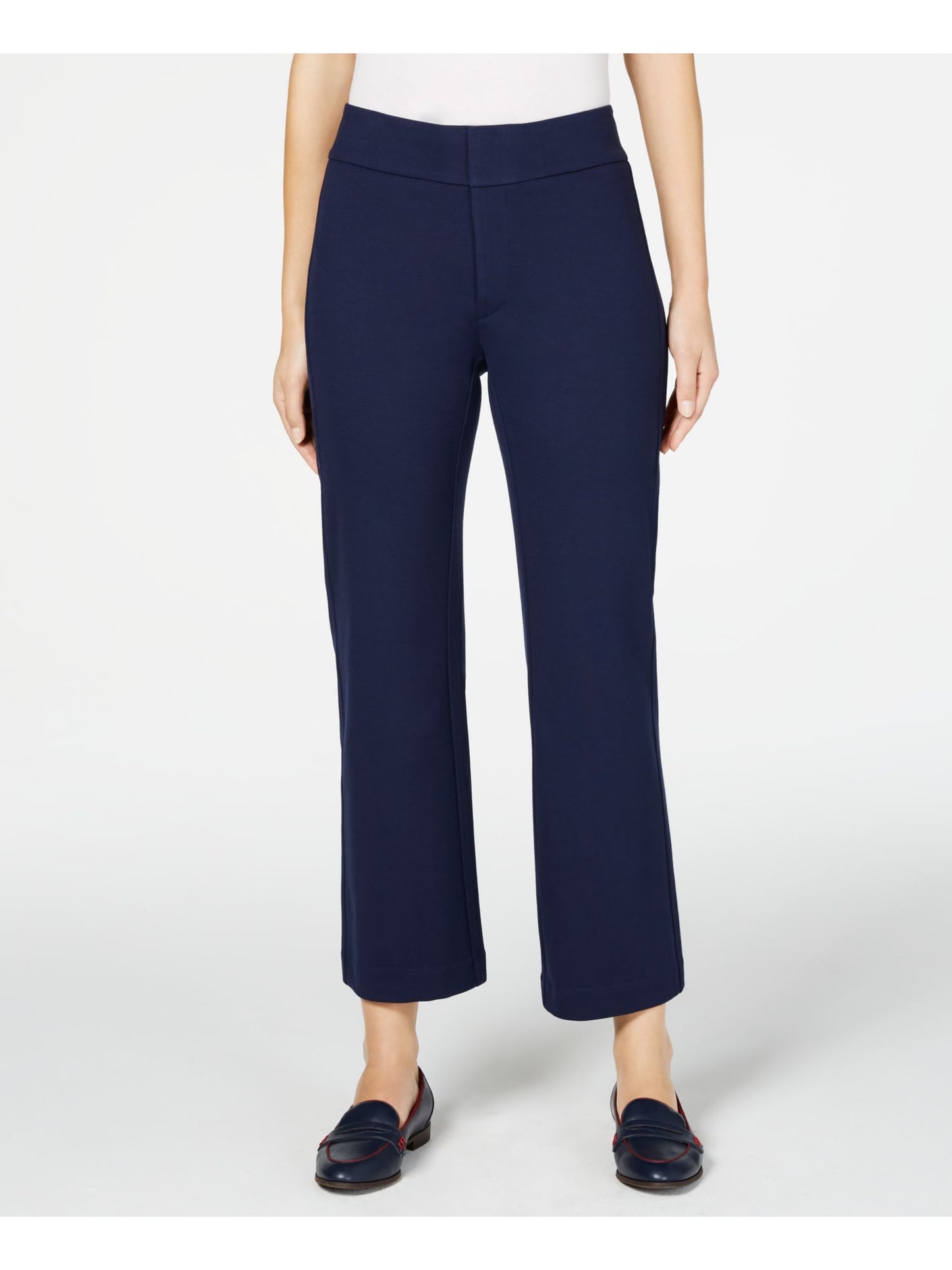 Charter Club Women's Cropped Wide Leg Pants Blue Size 10