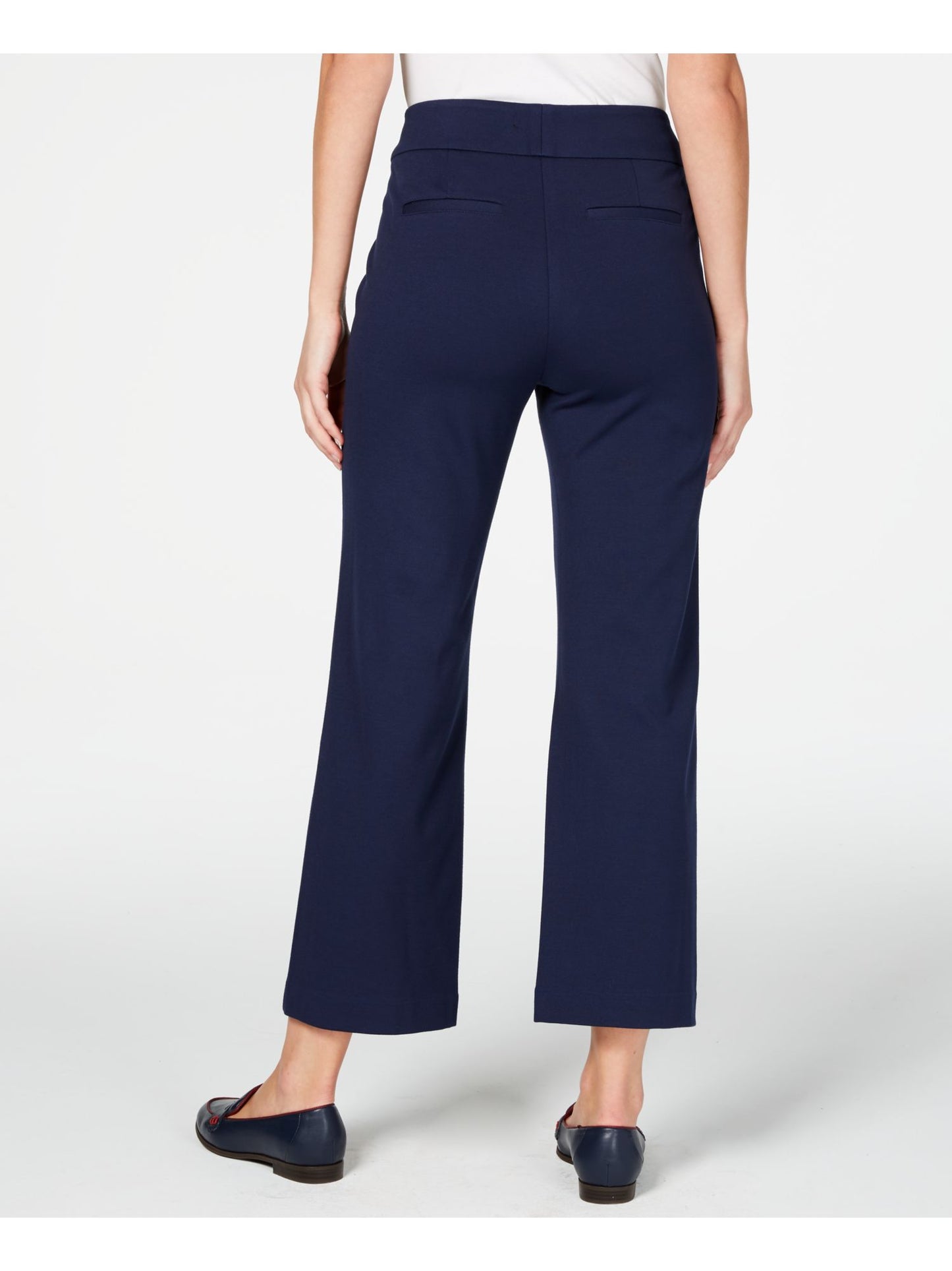 Charter Club Women's Cropped Wide Leg Pants Blue Size 10