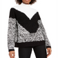 Bar III Women's Textured Turtleneck Sweater Black Size -L