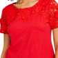 Charter Club Women's Cotton Lace Embellished T-Shirt Red Size Small