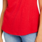 Charter Club Women's Cotton Lace Embellished T-Shirt Red Size Small