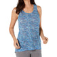 Ideology Women's Space Dyed Cutout Back Tank Top Aqua Size Large