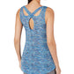 Ideology Women's Space Dyed Cutout Back Tank Top Aqua Size Large