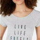Ideology Women's  Short Sleeve T-Shirt Top Grey Size L